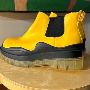 Bottega Veneta Style Tire Ankle Boots Faux Leather